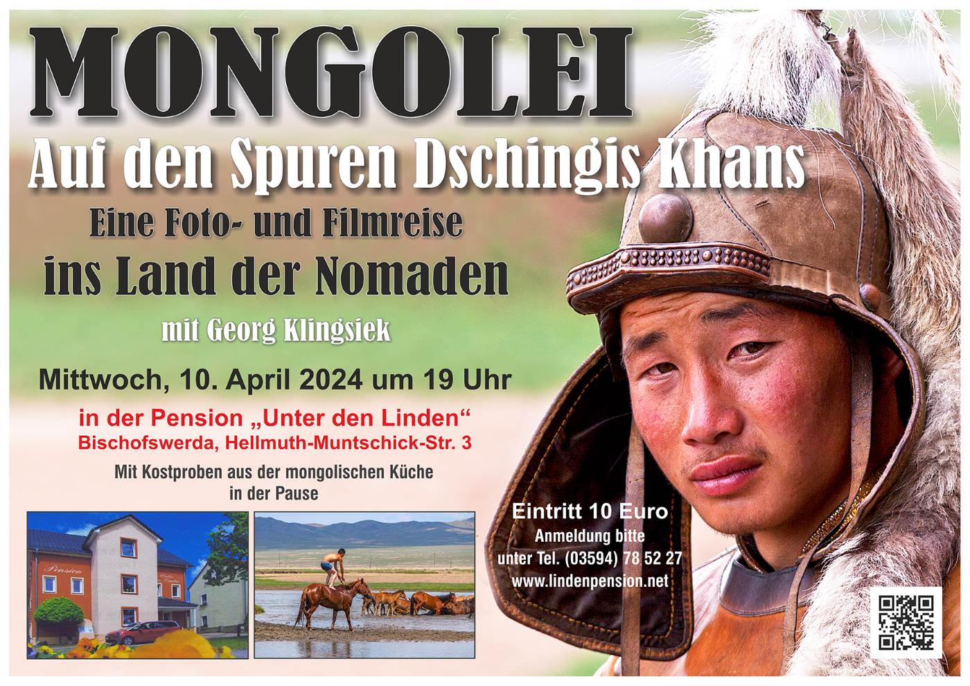 Lichtbildervortrag Mongolei mit Georg Klingsiek in der Pension unter den Linden